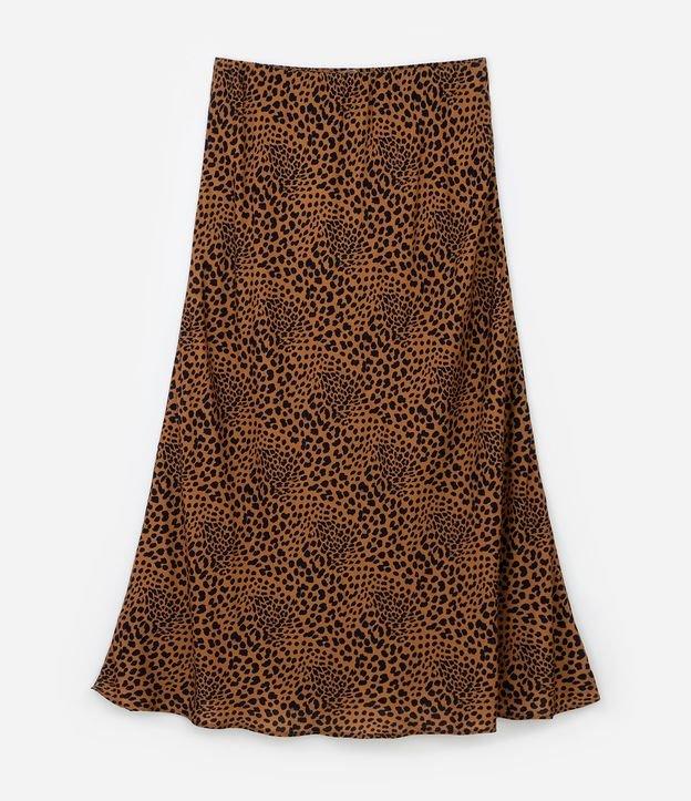 Saia Longa em Viscose Animal Print Oncinha Curve & Plus Size - 1