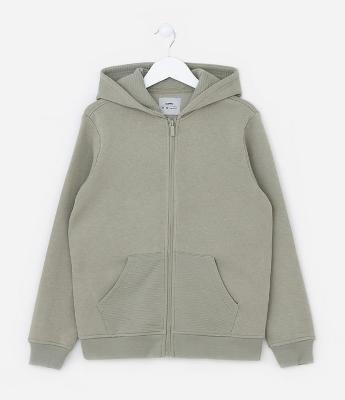 Jaqueta Infantil em Moletom com Capuz e Bolsos Canguru - Tam 5 a 14 Anos