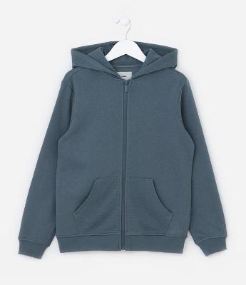 Jaqueta Infantil em Moletom com Capuz e Bolsos Canguru - Tam 5 a 14 Anos