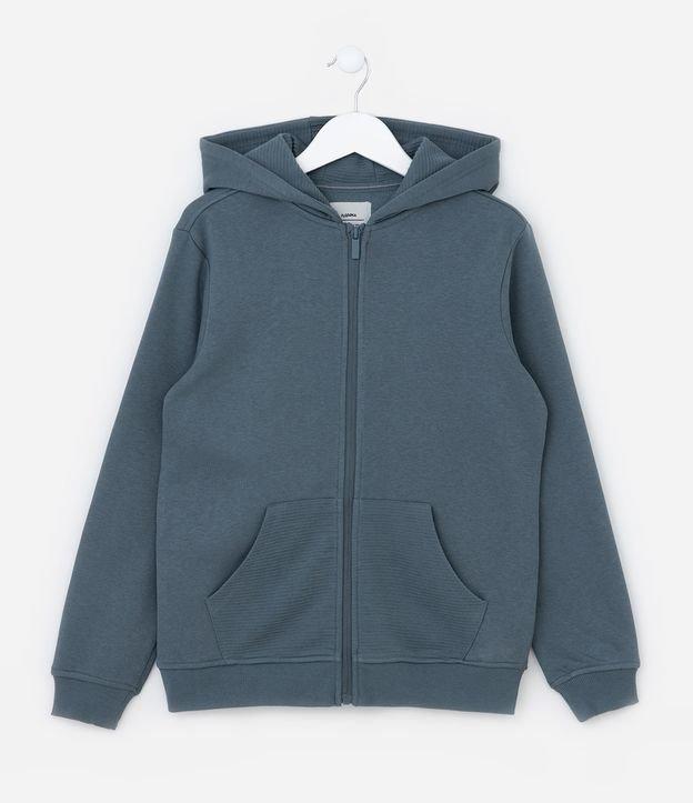 Jaqueta Infantil em Moletom com Capuz e Bolsos Canguru - Tam 5 a 14 Anos - 1