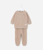 Conjunto Infantil Canelado em Plush com Bolsinho - Tam 0 a 18 meses - 1
