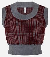 Colete Curto em Tricô Xadrez - 1