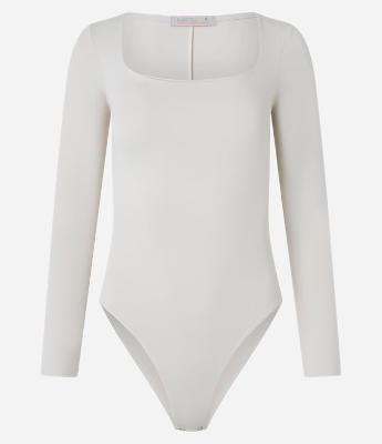 Body em Microfibra com Decote Quadrado