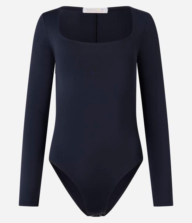 Body em Microfibra com Decote Quadrado - 1