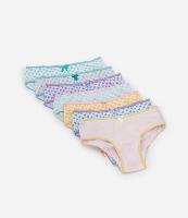 Kit 07 Calcinhas Infantis com Estampa Corações - Tam 2 a 14 Anos - 1