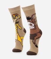 Meia Cano Longo em Algodão com Estampa Timão e Pumba - 1