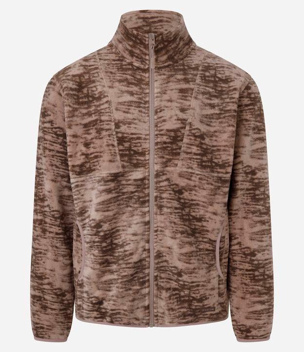 Casaco Esportivo em Fleece com Estampa Manchada - 1