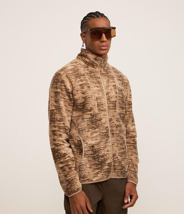 Casaco Esportivo em Fleece com Estampa Manchada - 2