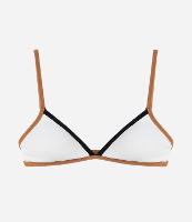 Biquíni Top Triângulo Fixo em Microfibra Texturizada com Detalhes Constrastantes - 1