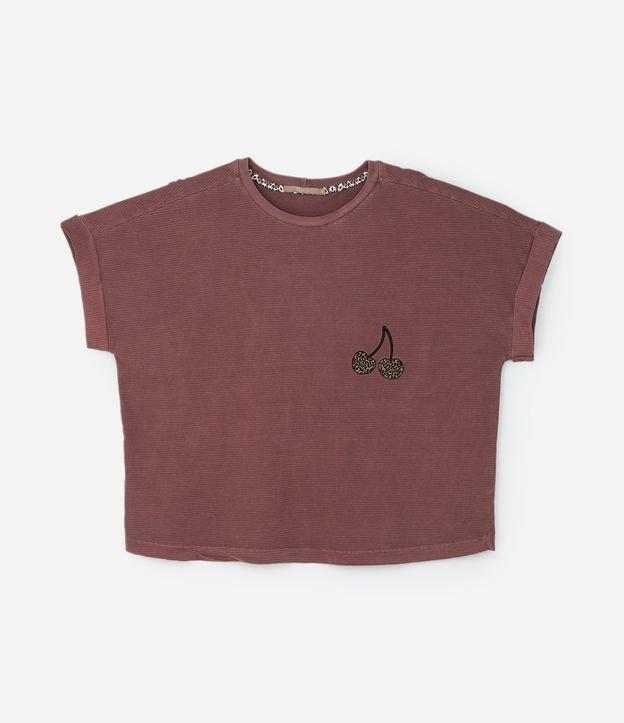 Blusa Fio Tinto e Cereja com Manga Dobrada Curve & Plus Size - 1