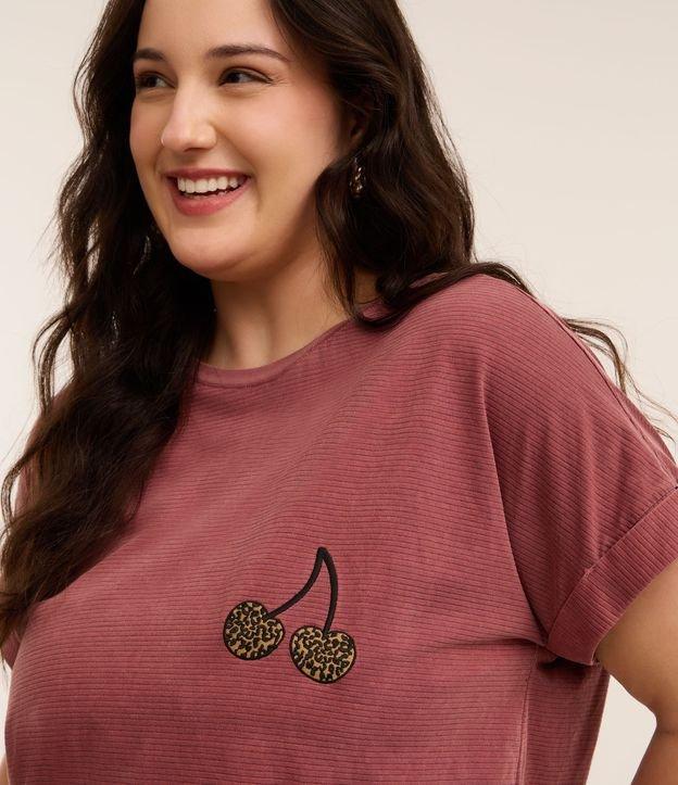 Blusa Fio Tinto e Cereja com Manga Dobrada Curve & Plus Size - 2