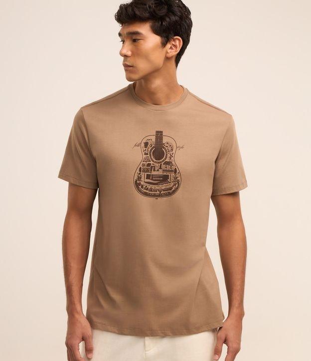 Camiseta em Algodão com Estampa de Violão - 1