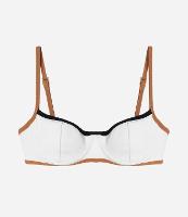 Biquíni Top Meia Taça em Microfibra Texturizada com Detalhes Contrastantes - 1