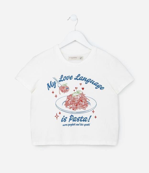 Camiseta Infantil com Estampa My Love is Pasta - Tam 5 a 14 Anos - 1