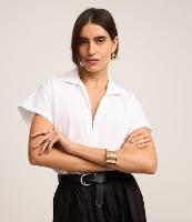 Body Camisa em Tricoline com Decote Profundo - 1