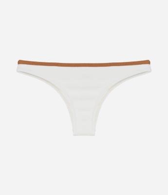 Biquíni Calcinha em Microfibra Texturizada com Cós Contrastante