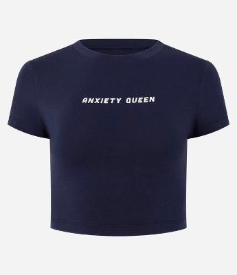 Blusa New T-shirt em Algodão com Estampa Anxiety Queen