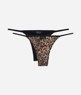 Kit 02 Calcinhas String Fio em Poliamida com Lateral Fina