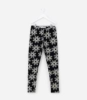 Calça Legging Infantil com Estampa Flores - Tam 5 a 14 Anos - 1