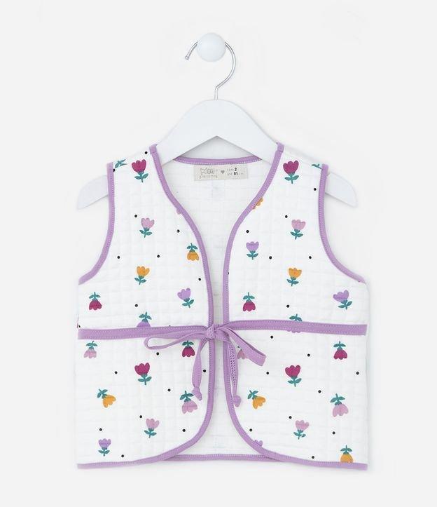Colete Infantil com Textura Matelasse e Viés Contrastante - Tam 1 a 6 Anos - 1