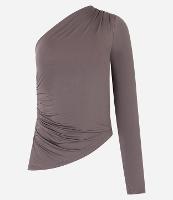 Blusa Ombro Só em Malha Jersey com Lateral Franzida - 1