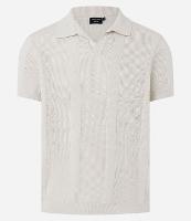 Camisa Polo em Tricô com Efeito de Listras - 1