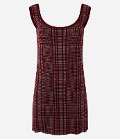 Vestido Curto em Tricô Xadrez com Alça Larga - 1