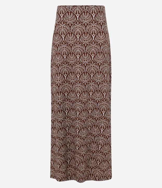 Saia New Midi em Viscose e Linho com Estampa Arabesco - 1