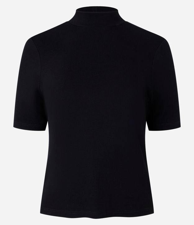 Blusa Canelada em Ribana com Gola Alta - 1