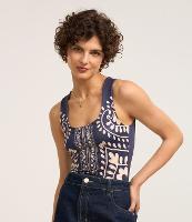 Blusa sem Manga com Estampa Arabescos - 1