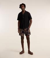 Bermuda em Microfibra com Cós Elástico e Estampa Floral - 1