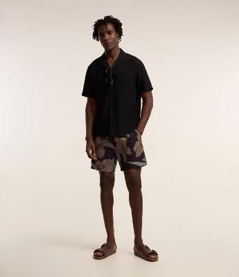 Bermuda em Ripstop com Cós Elástico e Estampa Floral