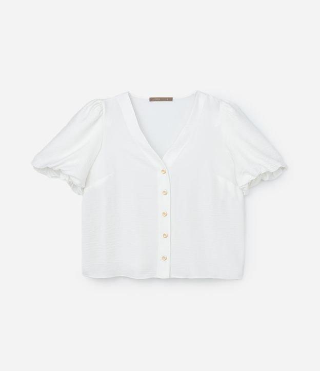 Blusa em Crepe com Botões e Manga Balonê  Curve & Plus Size - 1