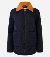 Jaqueta Puffer Alongada com Gola em Veludo Contrastante - 1