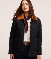 Jaqueta Puffer Alongada com Gola em Veludo Contrastante - 2