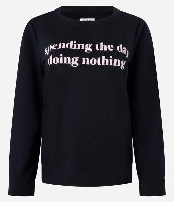 Blusa de Pijama em Algodão com Estampa Doing Nothing