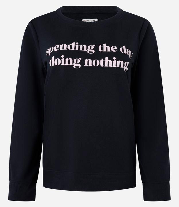 Blusa de Pijama em Algodão com Estampa Doing Nothing - 1