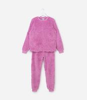 Pijama Infantil em Fleece com Textura de Estrelas - Tam 5 a 14 Anos - 1