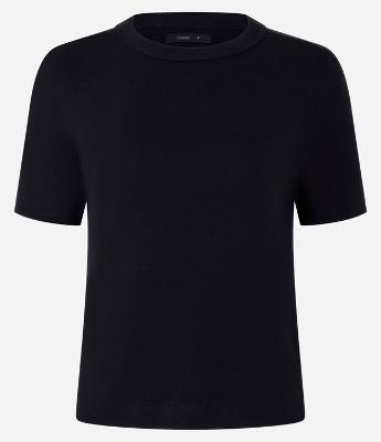Blusa Básica Ajustada em Ribana com Gola Redonda