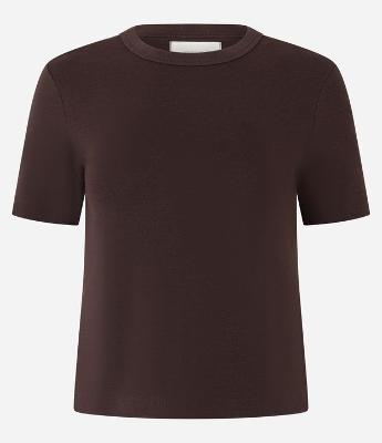 Blusa Básica Ajustada em Ribana com Gola Redonda