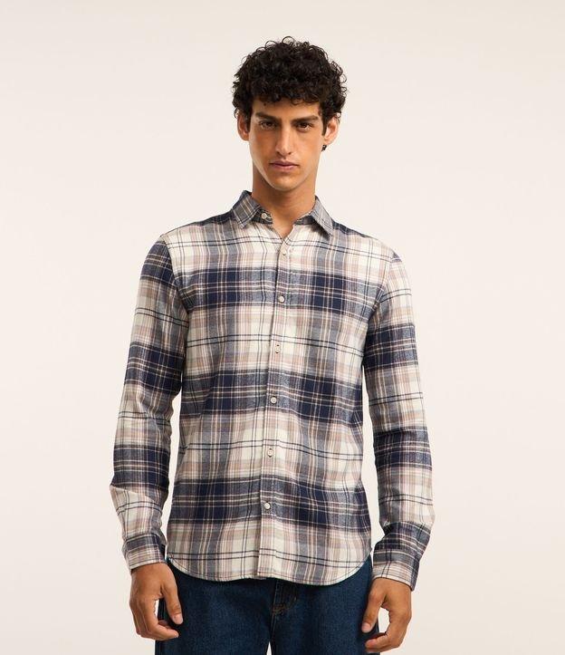 Camisa Regular em Flanela com Estampa Xadrez - 2