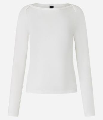 Blusa em Ribana com Detalhe Sobreposto no Ombro