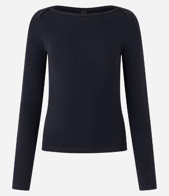 Blusa em Ribana com Detalhe Sobreposto no Ombro