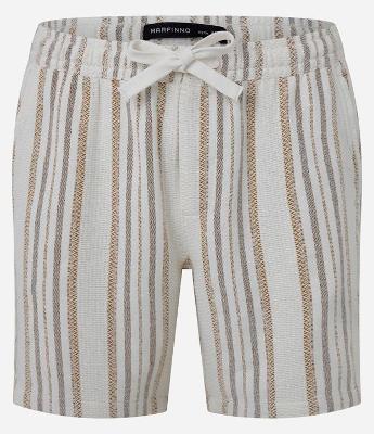 Bermuda Listrada com Textura e Cós Elástico