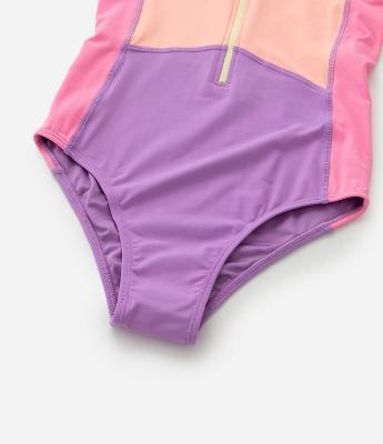 Maiô Infantil com Proteção UV e Estampa Blocos de Cor - Tam 5 a 14 Anos