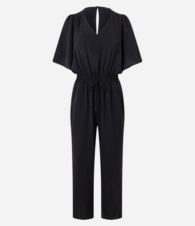 Macacão Longo em Airflow com Ajuste na Cintura - 1