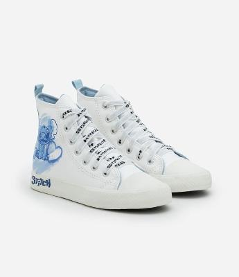 Tênis Infantil Abotinado com Biqueira e Estampa Stitch - Tam 26 a 34