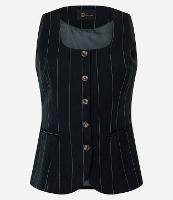 Colete Alfaiatado com Decote Quadrado e Riscas de Giz - 1