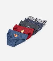 Kit 05 Cuecas Slip Infantis com Estampa DC - Tam 2 a 10 Anos - 1