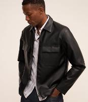 Jaqueta Trucker em Material Sintético com Bolso Cargo - 2